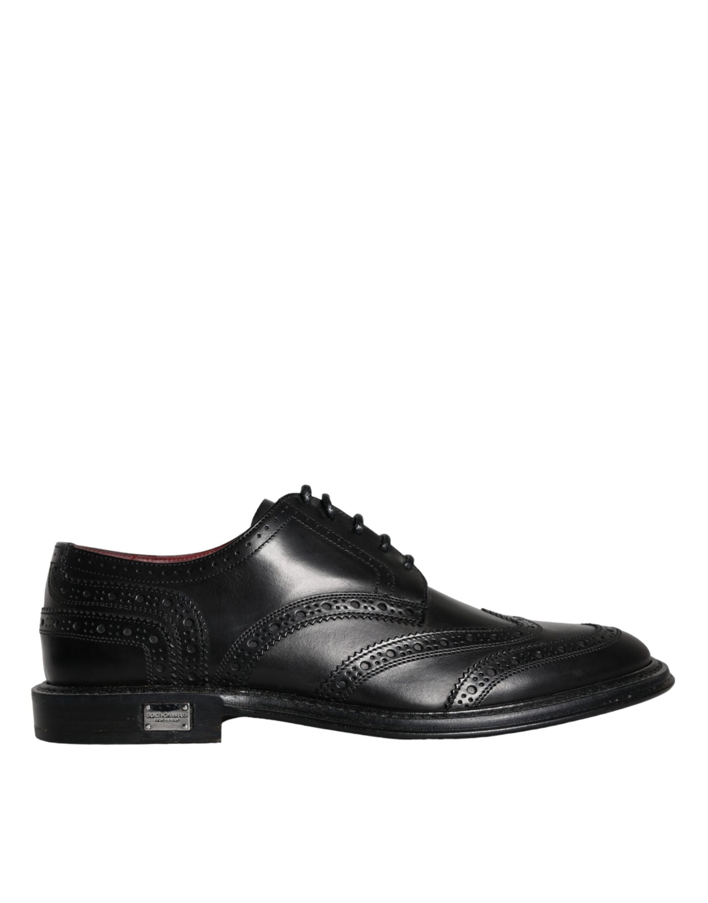 Dolce & Gabbana – Formelle Oxford-Schuhe aus schwarzem Leder mit Flügelkappe für Herren
