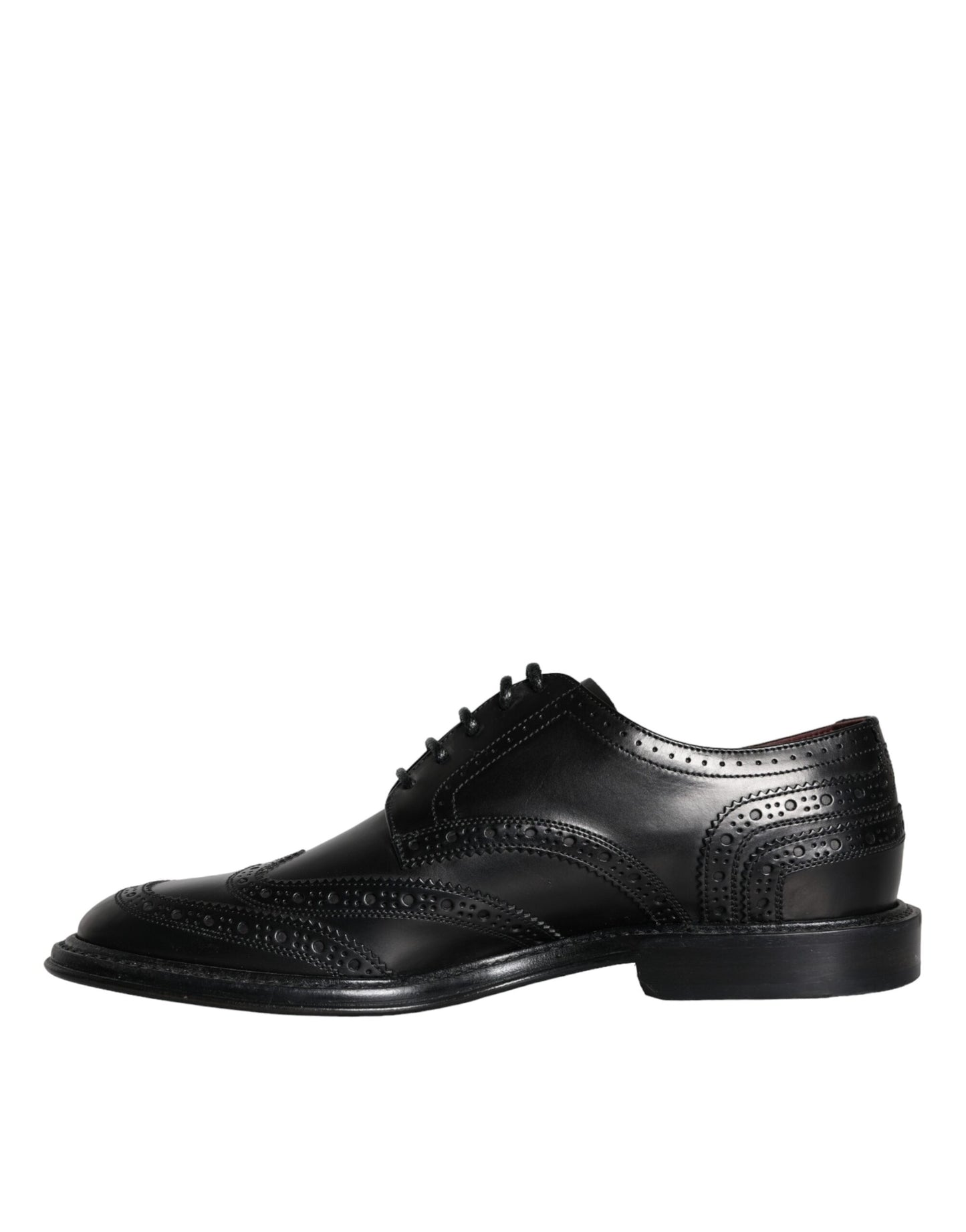 Dolce & Gabbana – Formelle Oxford-Schuhe aus schwarzem Leder mit Flügelkappe für Herren