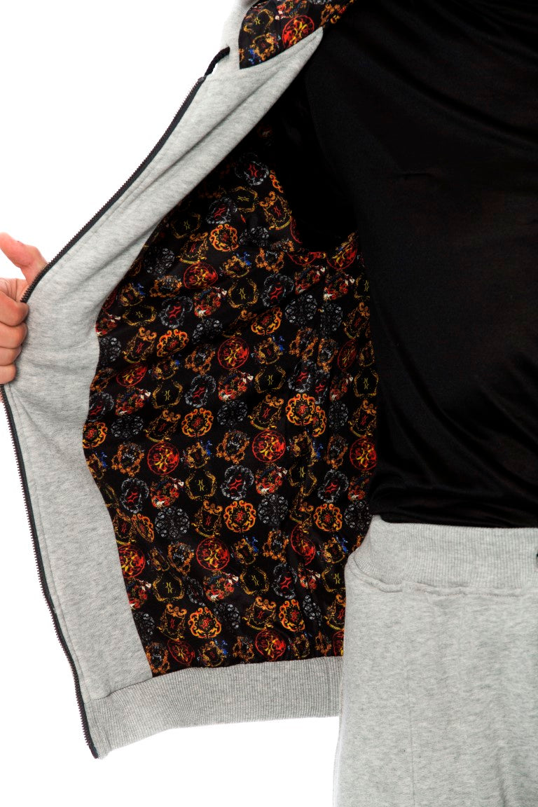 Tuta in cotone grigia con cappuccio elegante Billionaire Italian Couture