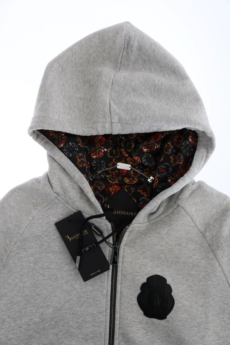 Tuta in cotone grigia con cappuccio elegante Billionaire Italian Couture