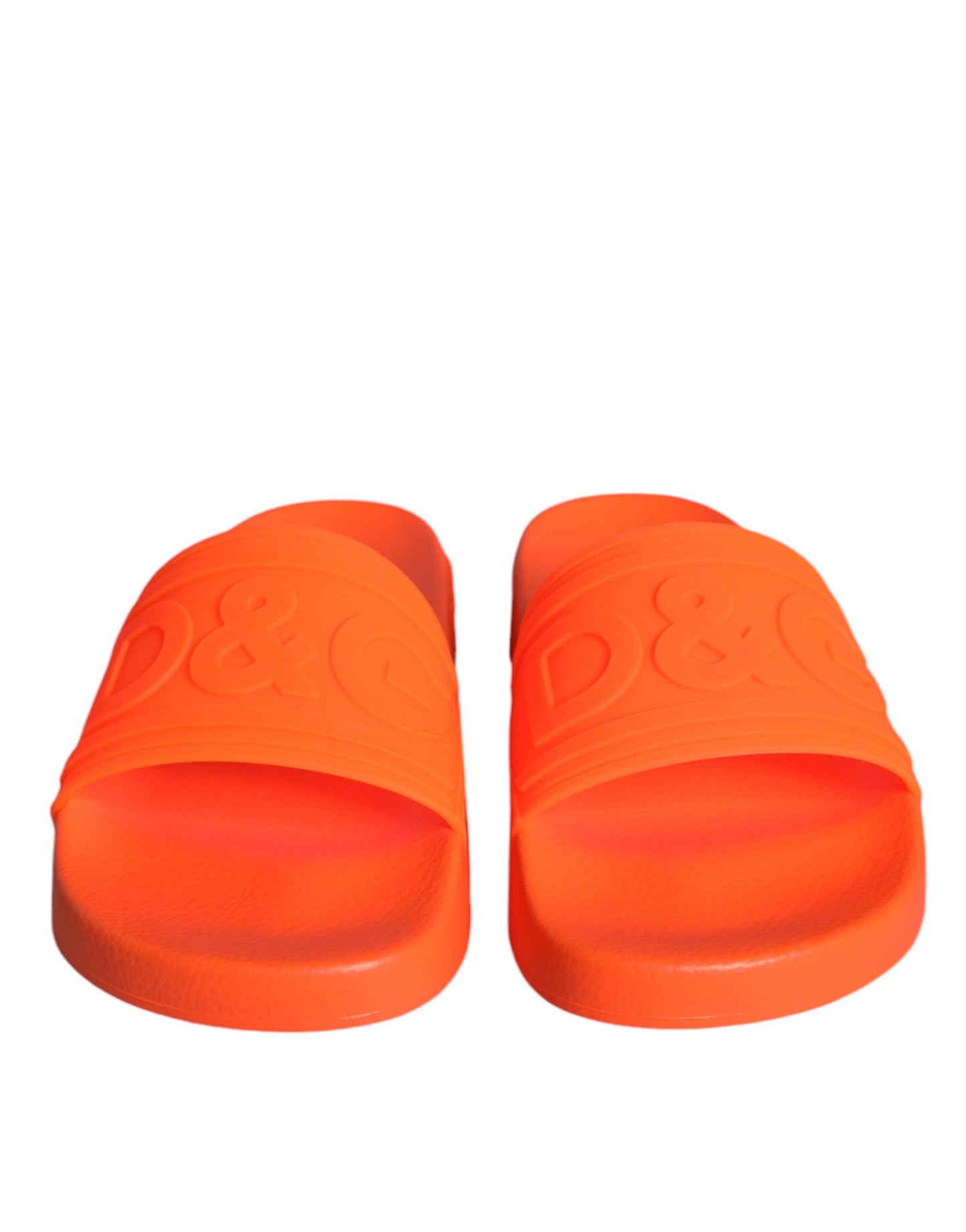Dolce & Gabbana Orange Gummi Slides Sandalen Strandschuhe