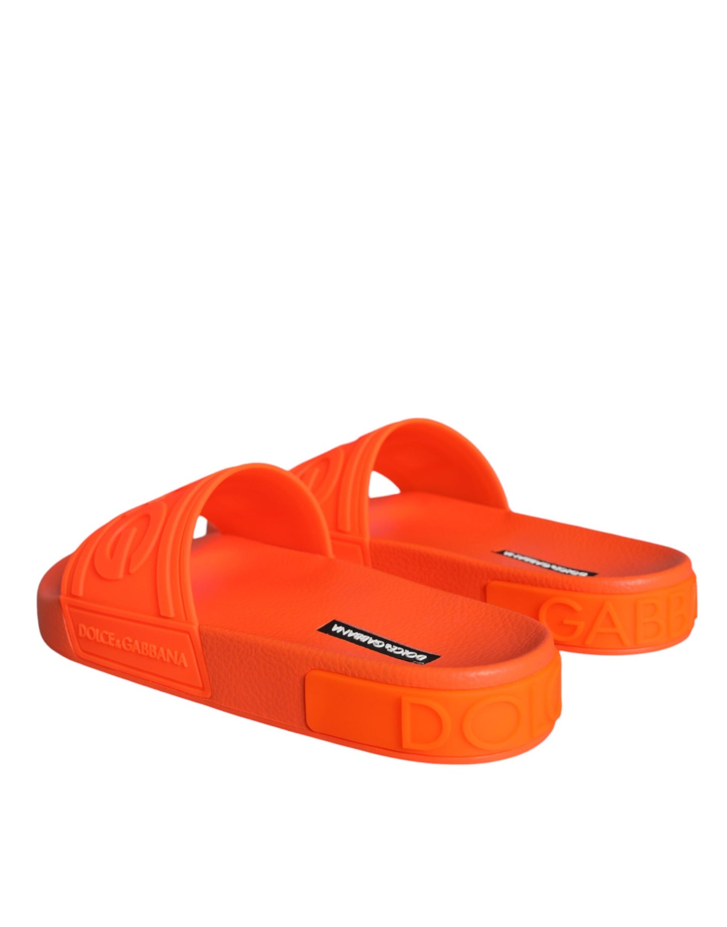 Dolce & Gabbana Orange Gummi Slides Sandalen Strandschuhe