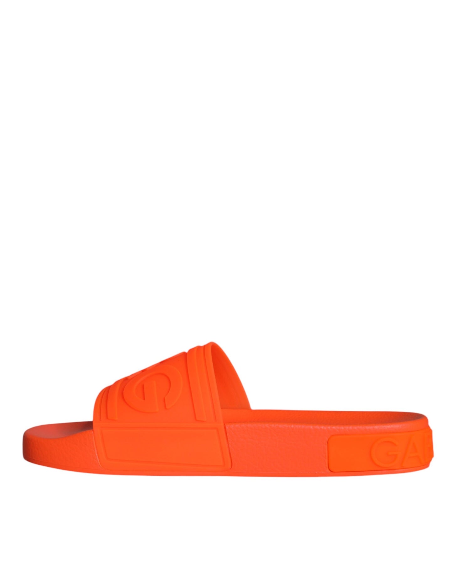 Dolce & Gabbana Orange Gummi Slides Sandalen Strandschuhe