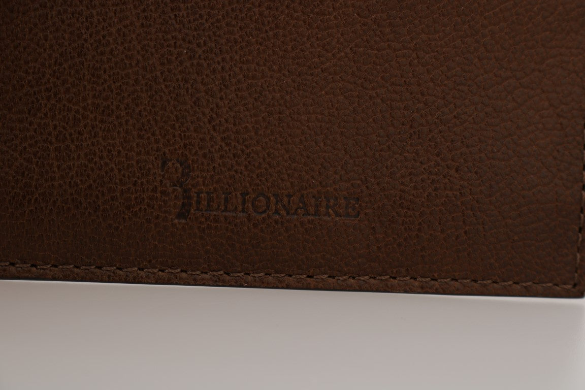 Billionaire Italienische Couture Elegante Leder Herrenbörse in Braun