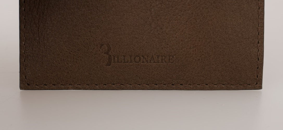 Billionaire Italienische Couture Elegante Turteltauben-Leder Herrenbörse