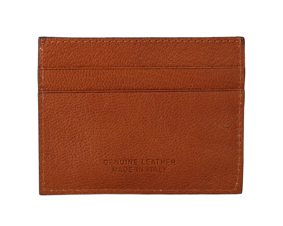 Portefeuille en cuir pour homme élégant de couture italienne milliardaire en marron