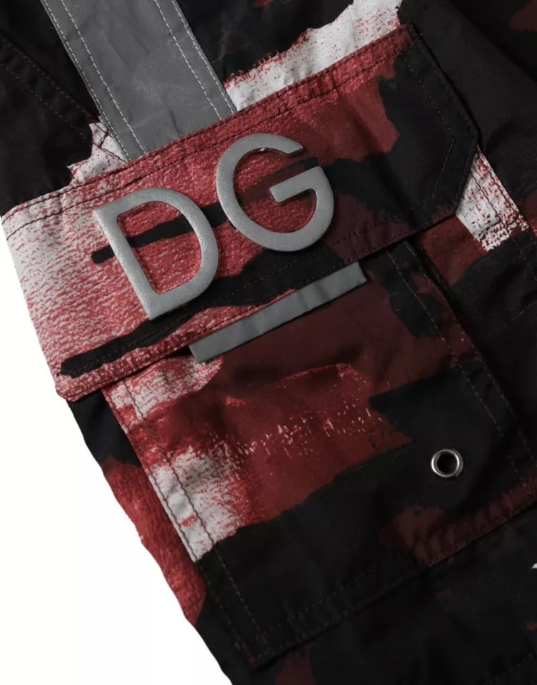 Dolce & Gabbana Mehrfarbige Camouflage DG Logo Strandmode Shorts Bademode