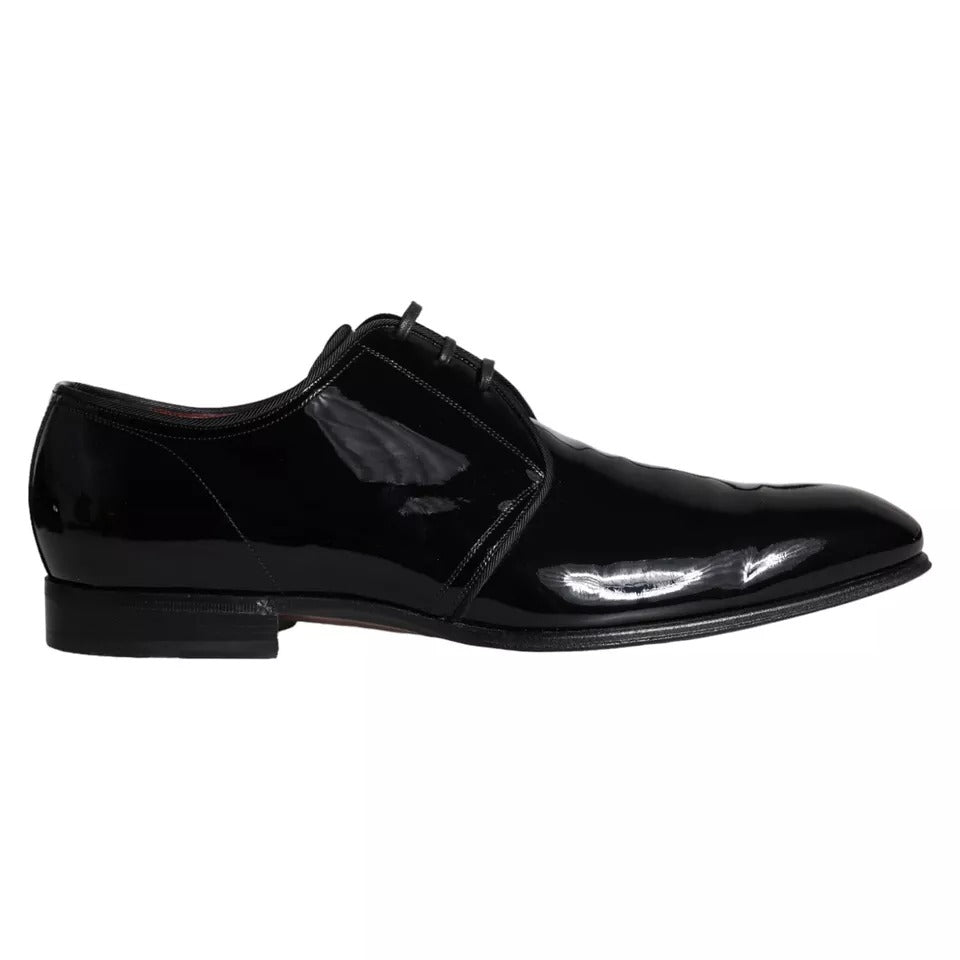 Dolce & Gabbana – Derby-Schuhe aus schwarzem Lackleder für Herren