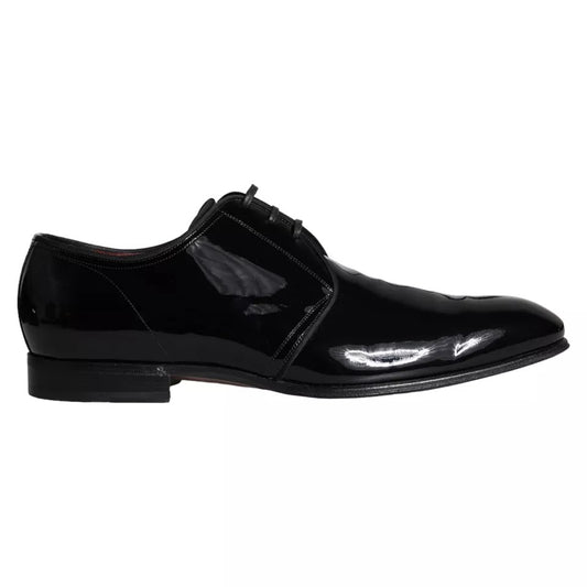 Dolce & Gabbana – Derby-Schuhe aus schwarzem Lackleder für Herren