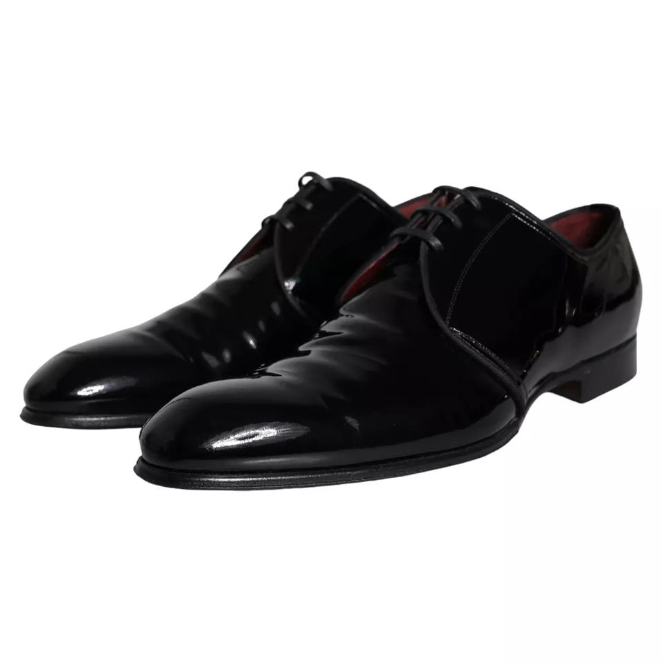 Dolce & Gabbana – Derby-Schuhe aus schwarzem Lackleder für Herren