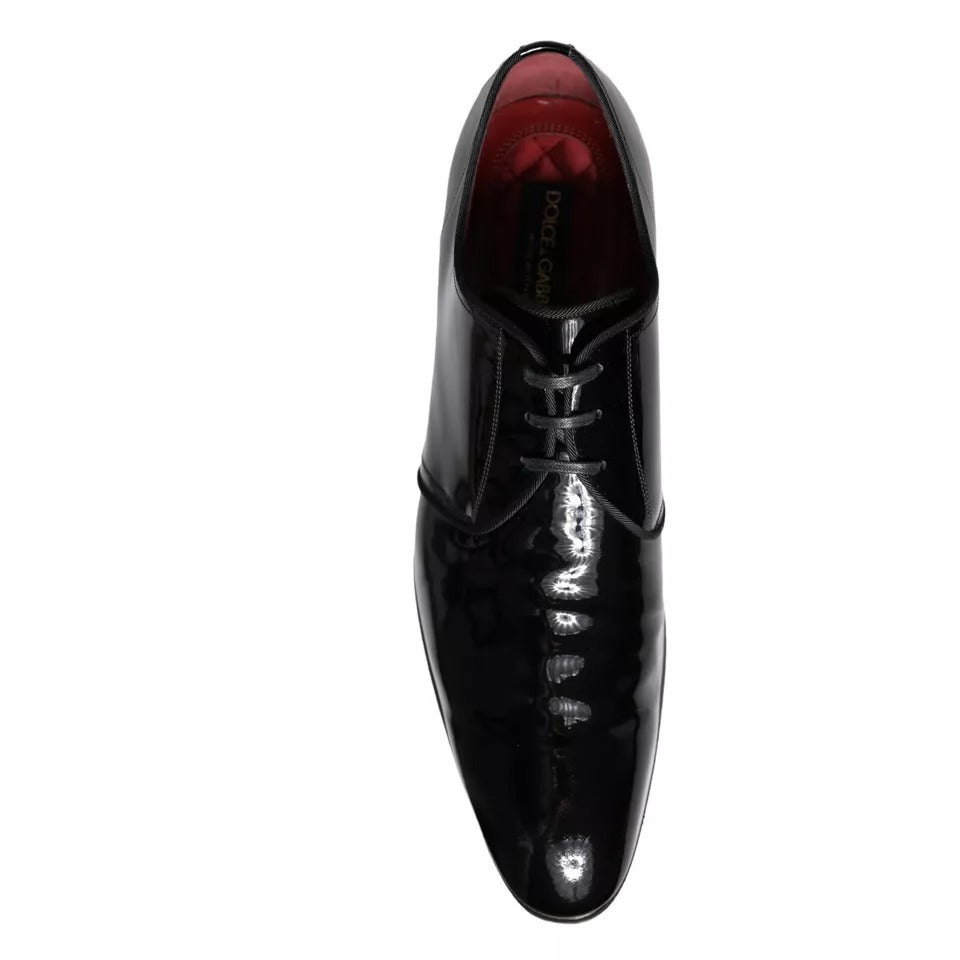 Dolce & Gabbana – Derby-Schuhe aus schwarzem Lackleder für Herren