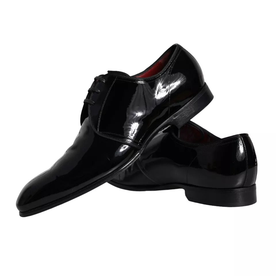 Dolce & Gabbana – Derby-Schuhe aus schwarzem Lackleder für Herren