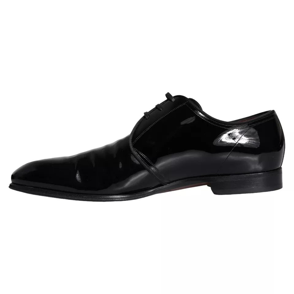 Dolce & Gabbana – Derby-Schuhe aus schwarzem Lackleder für Herren