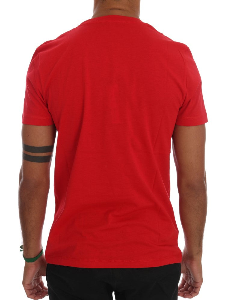 Camiseta roja de algodón con cuello redondo RIDERS