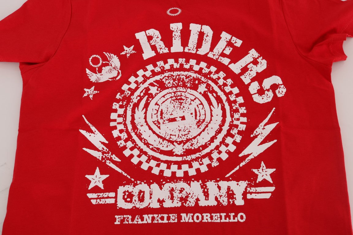 Camiseta roja de algodón con cuello redondo RIDERS