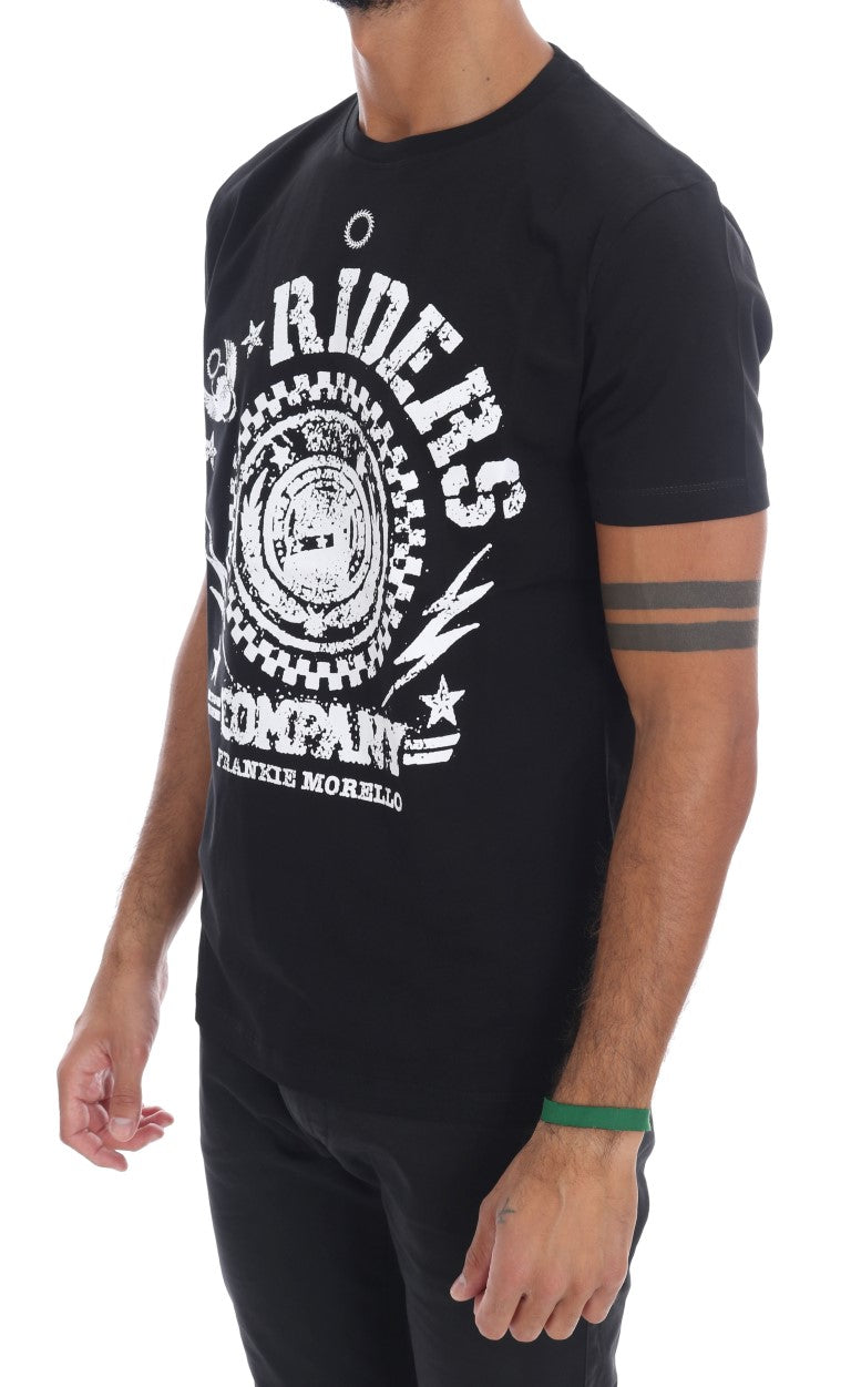 T-shirt girocollo RIDERS in cotone nero