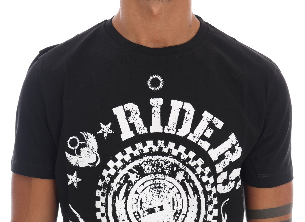 T-shirt girocollo RIDERS in cotone nero