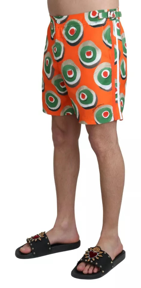 Dolce & Gabbana Orange Cupcake Beachwear Shorts Bademode