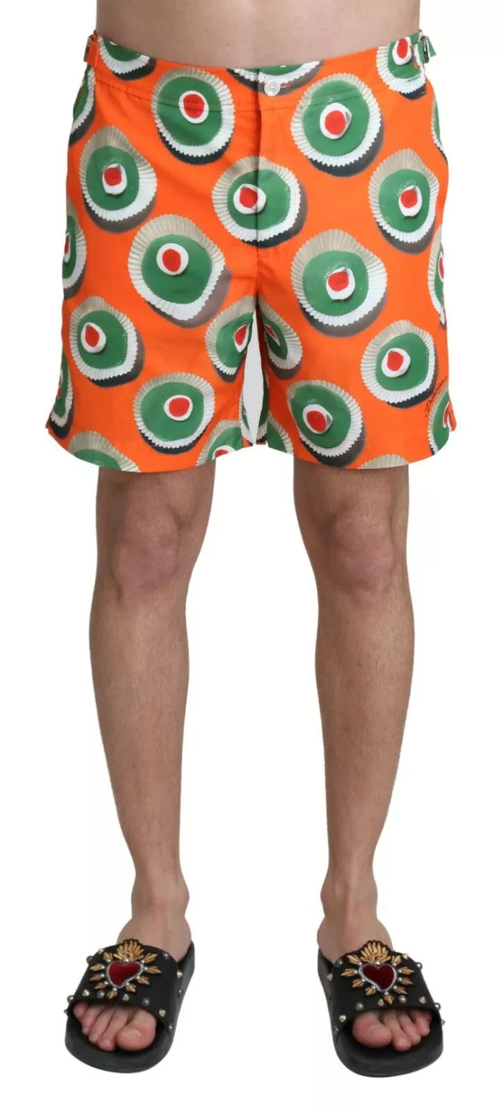 Dolce & Gabbana Orange Cupcake Beachwear Shorts Bademode