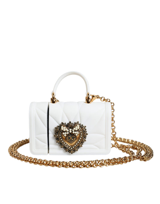 Dolce & Gabbana – Devotion – Herz-Cover aus Silikon, weiß, Handtasche, Airpod-Hülle