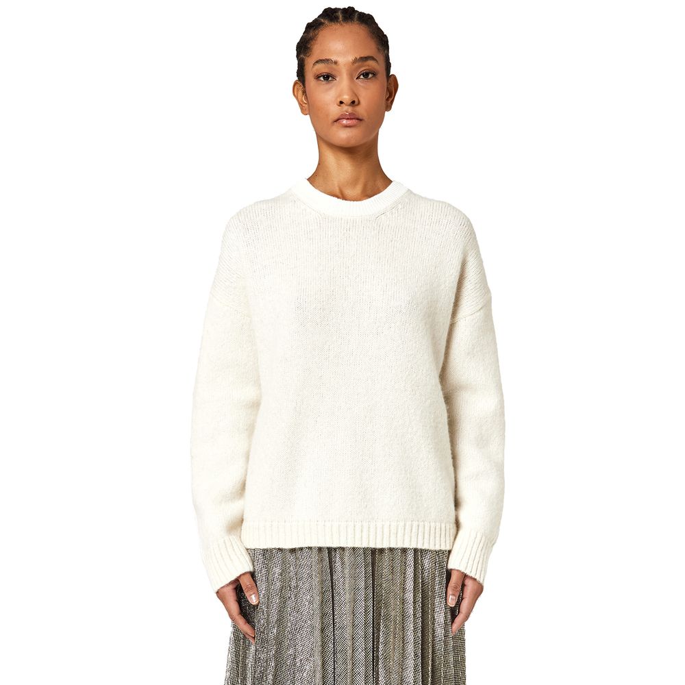 Alpha Studio Maglione in Lana Riciclata Bianca
