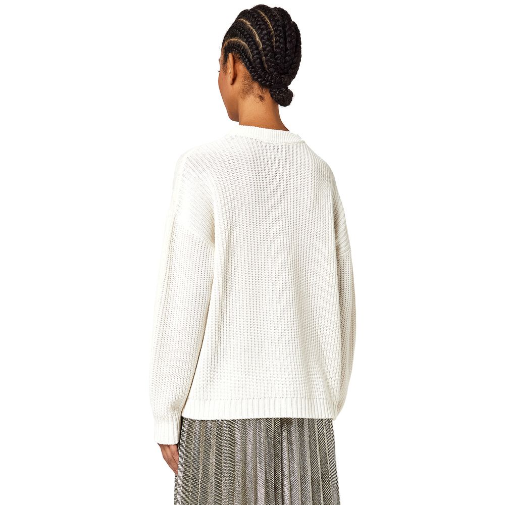 Alpha Studio Maglione in Lana Riciclata Bianca