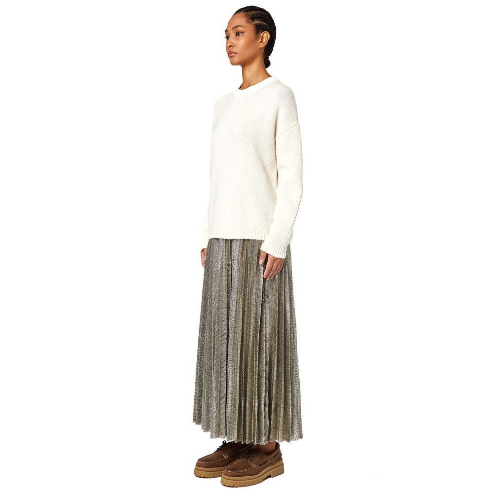 Alpha Studio Maglione in Lana Riciclata Bianca