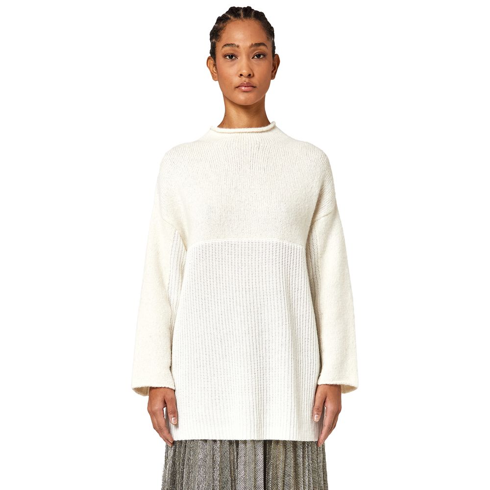 Alpha Studio Maglione in Lana Riciclata Bianca