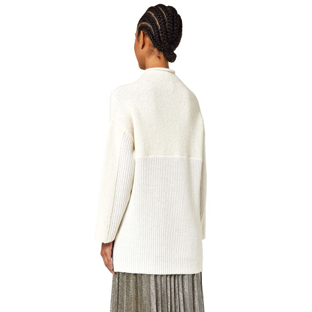 Alpha Studio Maglione in Lana Riciclata Bianca