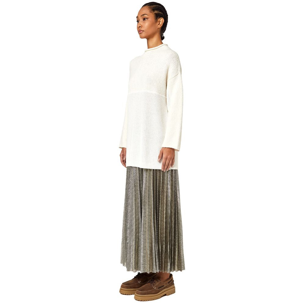 Alpha Studio Maglione in Lana Riciclata Bianca