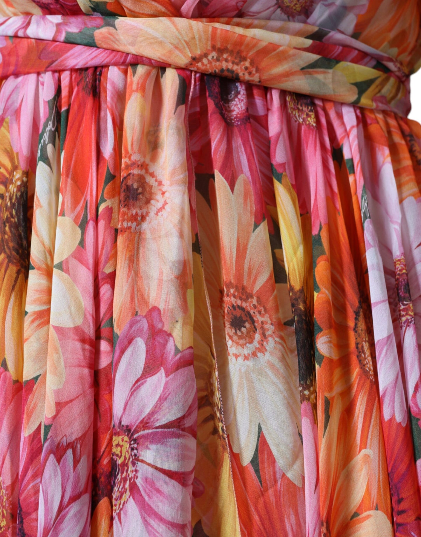 Dolce & Gabbana – Ärmelloses Midikleid mit V-Ausschnitt und Blumenmuster in mehreren Farben