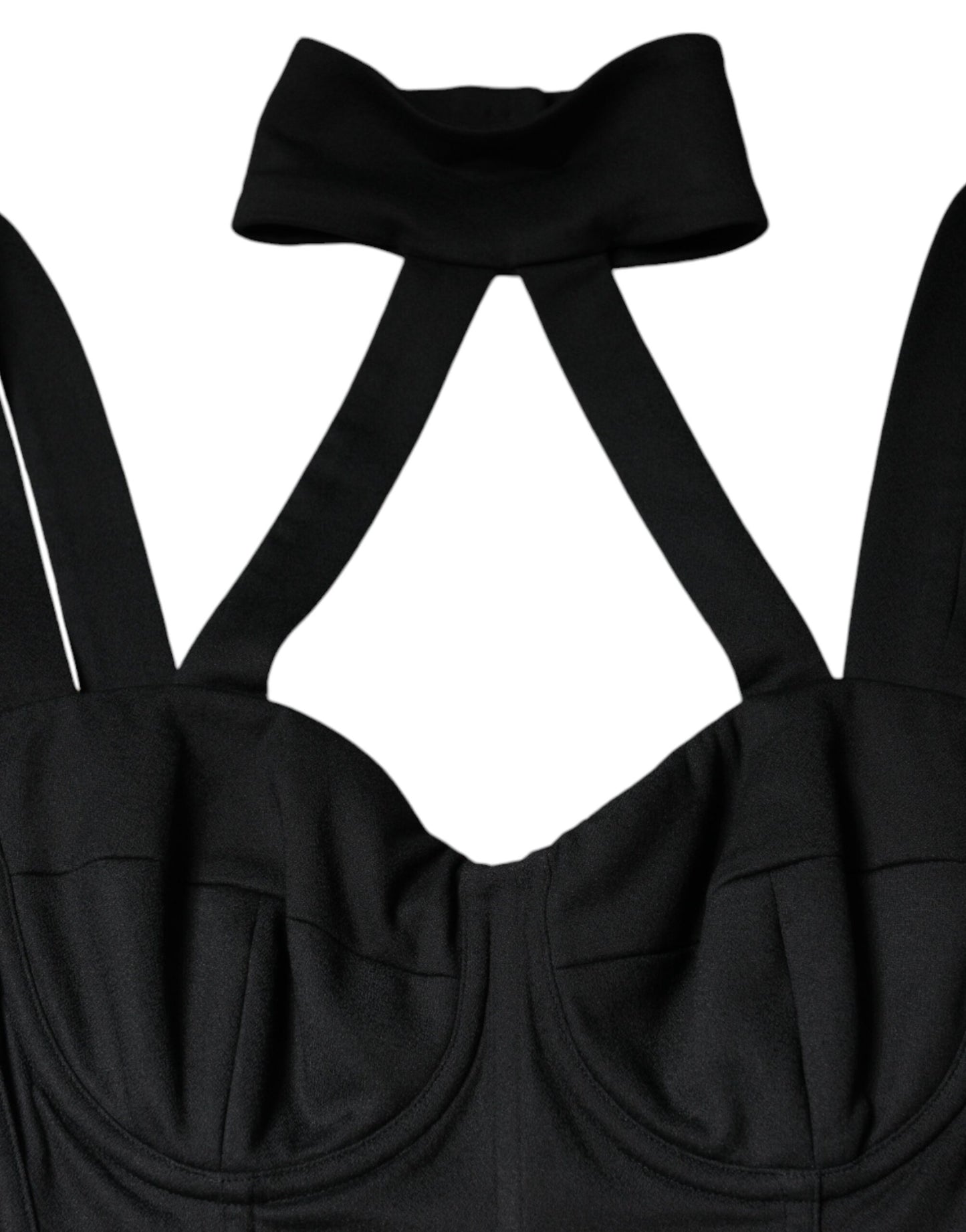 Dolce & Gabbana – Schwarzes, ärmelloses, figurbetontes Minikleid mit Cut-outs