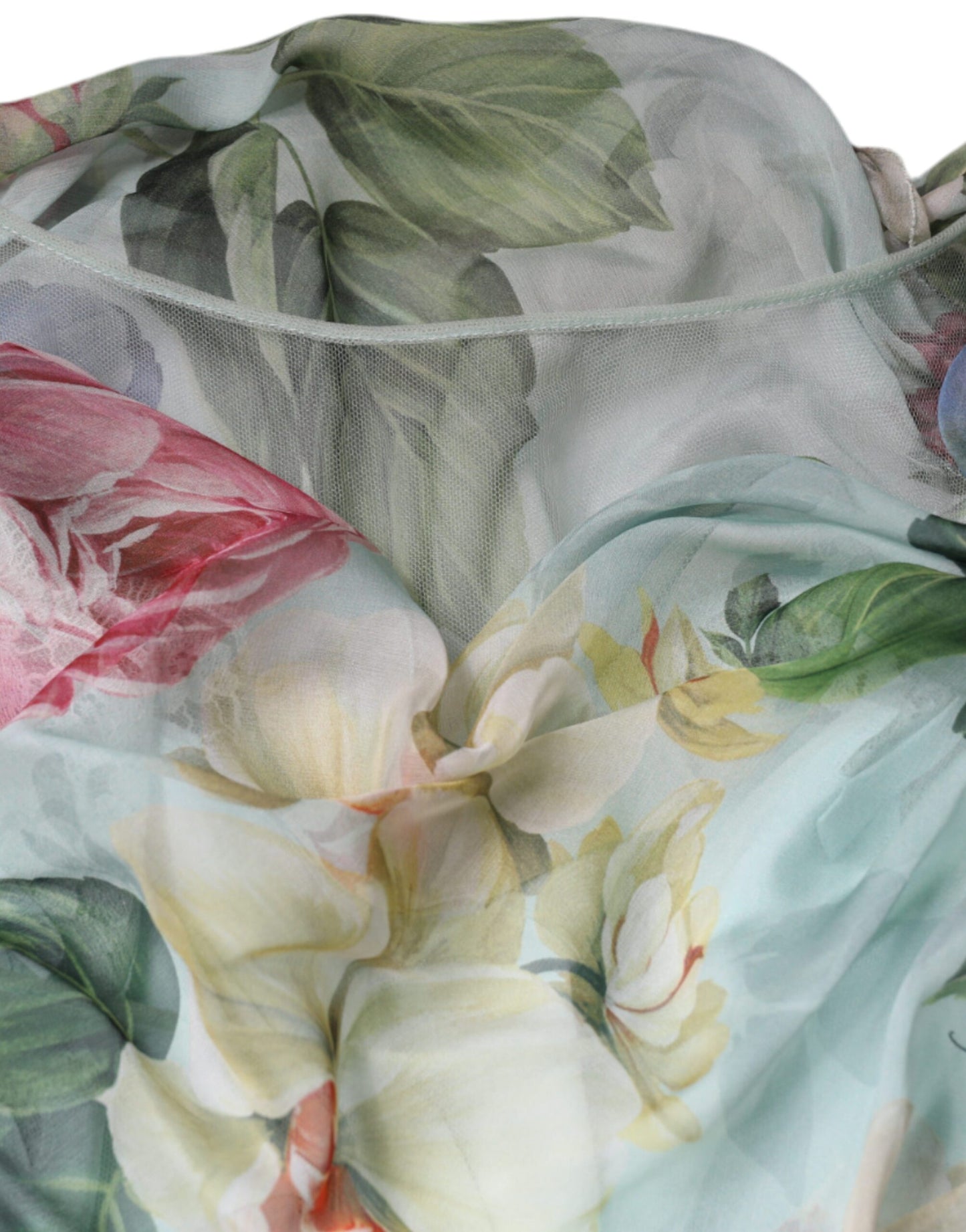 Dolce & Gabbana – Langes Seidenkleid mit mehrfarbigem Blumenmuster