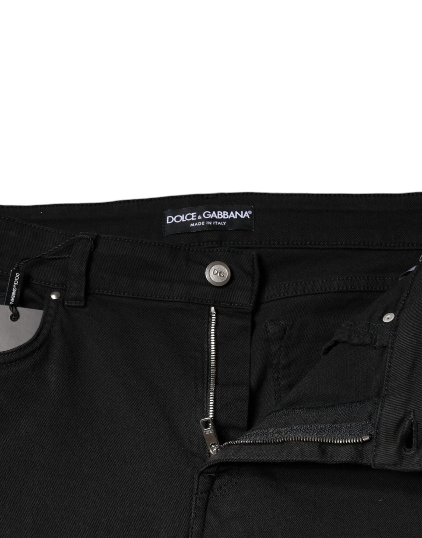 Dolce & Gabbana – Schwarze Skinny-Jeans aus Baumwollstretch