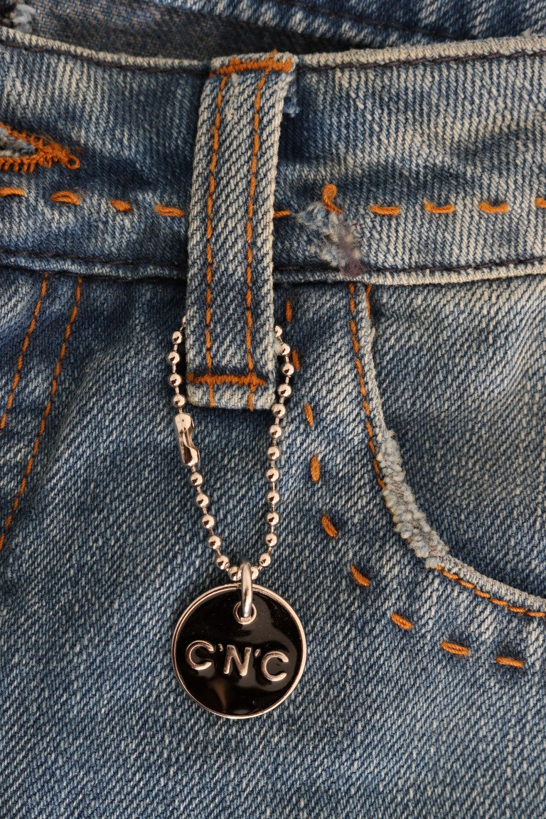 Vaqueros clásicos de algodón con lavado azul