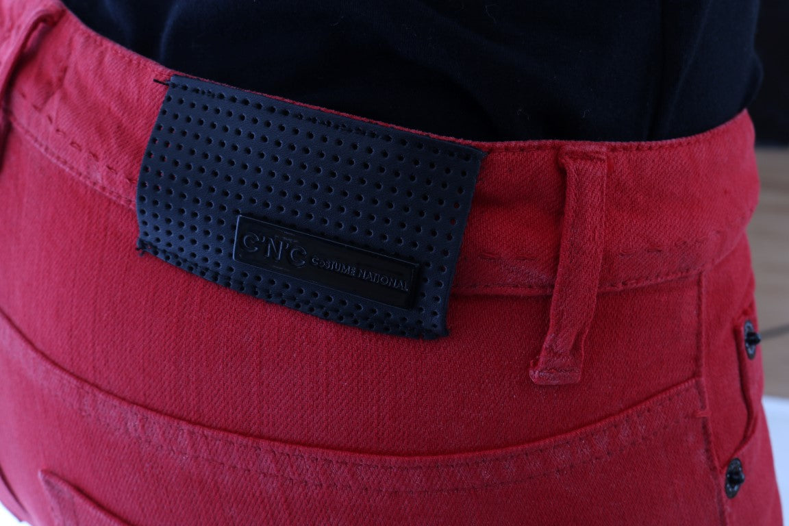 Vaqueros slim elásticos de algodón rojos
