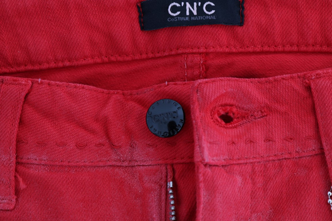 Vaqueros slim elásticos de algodón rojos