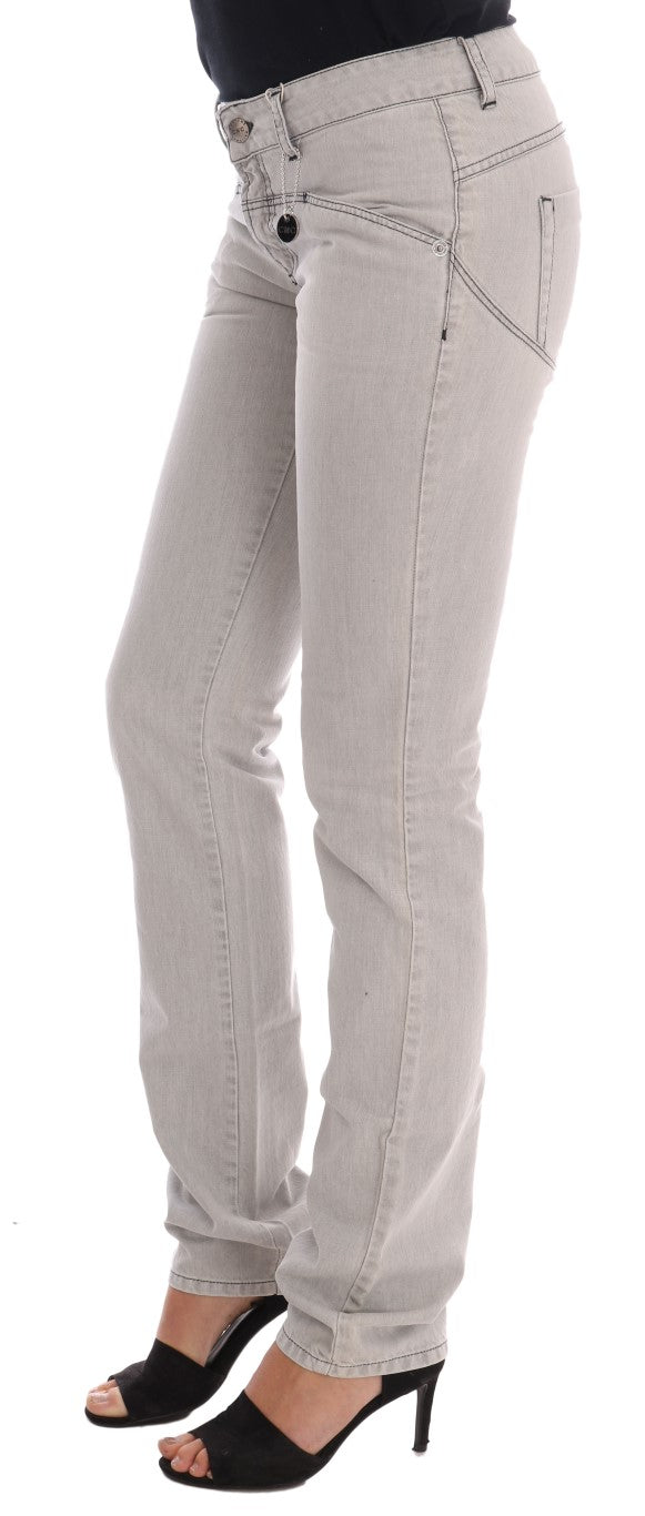 Jeans slim in cotone lavaggio grigio