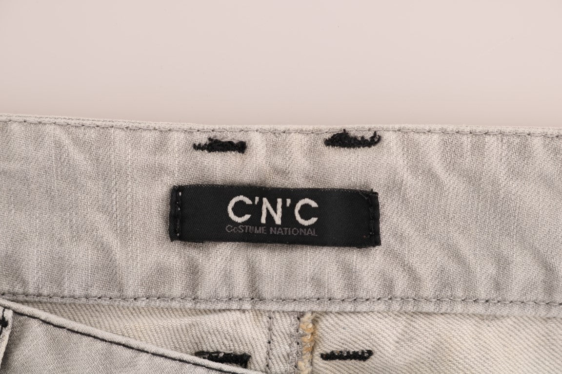Jeans slim in cotone lavaggio grigio