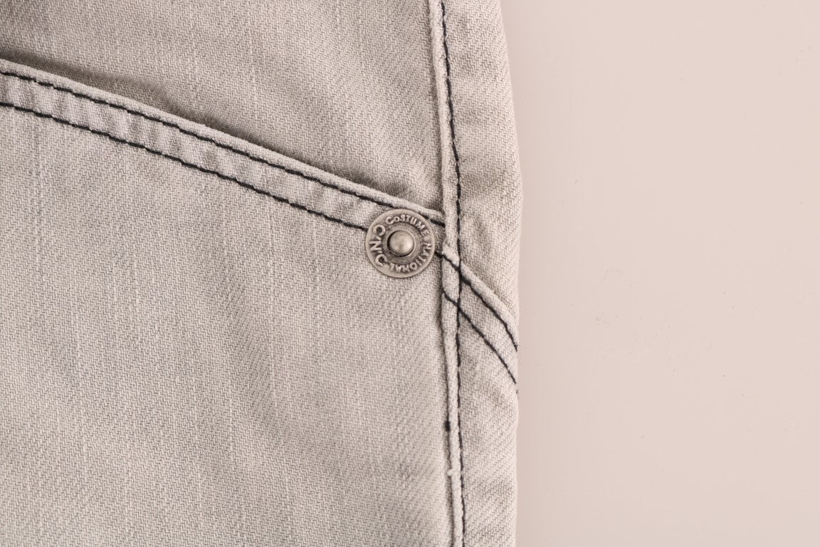 Jeans slim in cotone lavaggio grigio