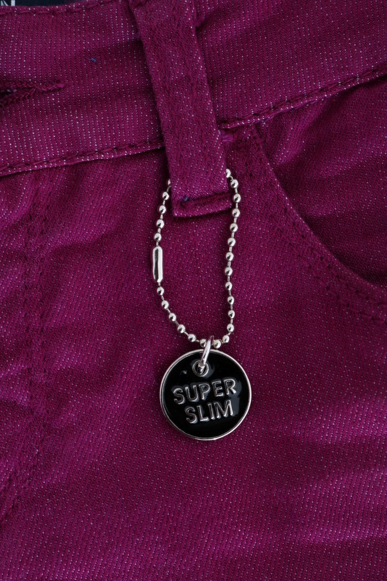 Jeans slim in denim elasticizzato in cotone viola