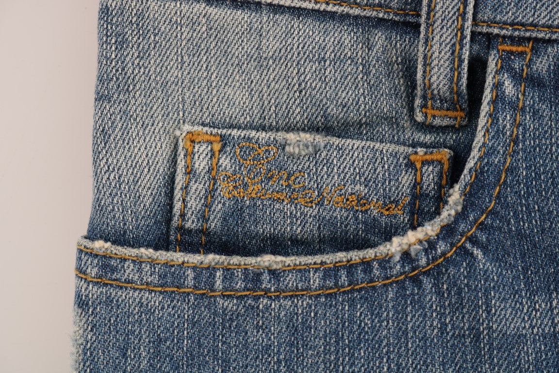 Vaqueros de denim elástico de algodón azul