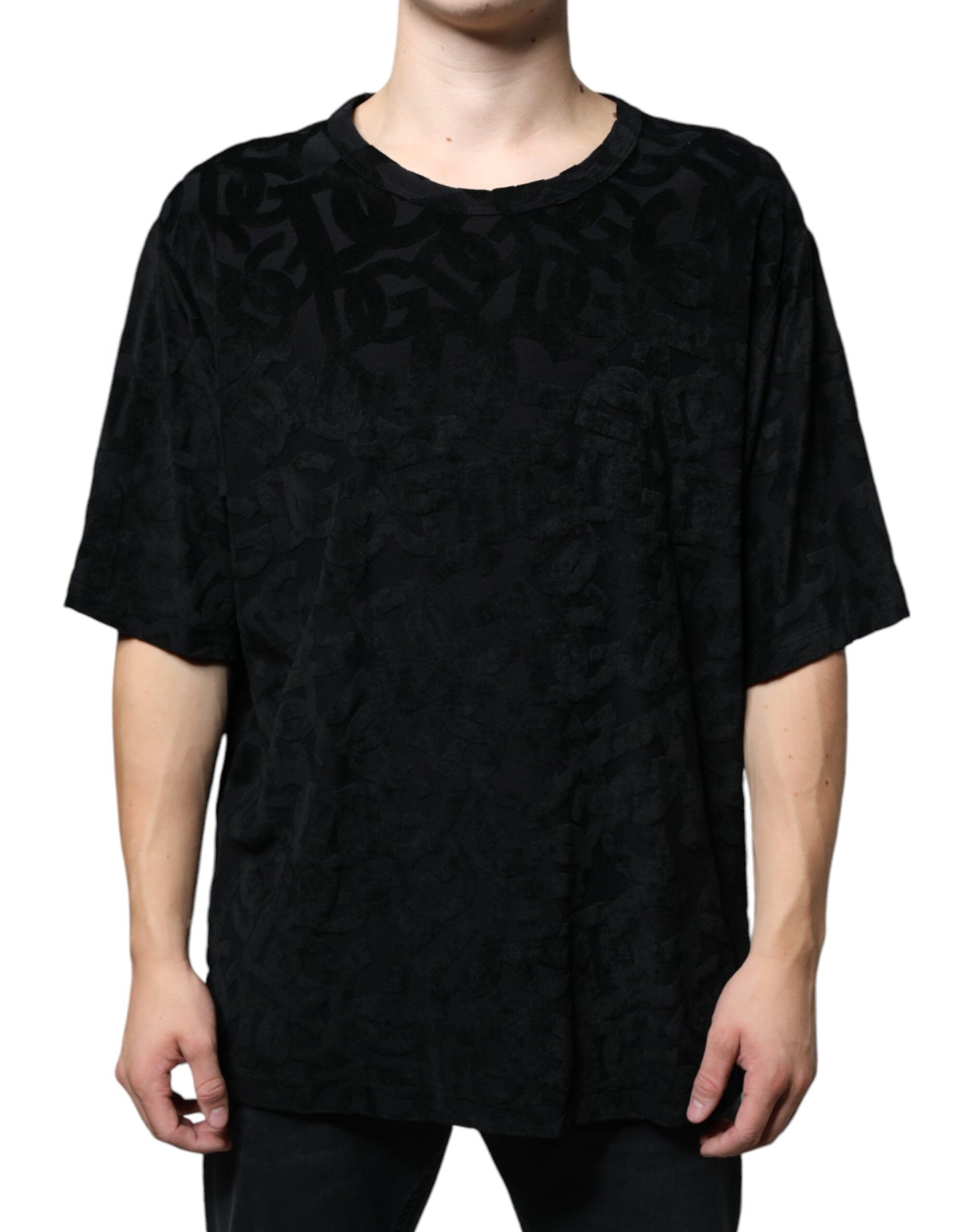 Dolce & Gabbana – Schwarzes T-Shirt mit DG-Mania-Logo-Print