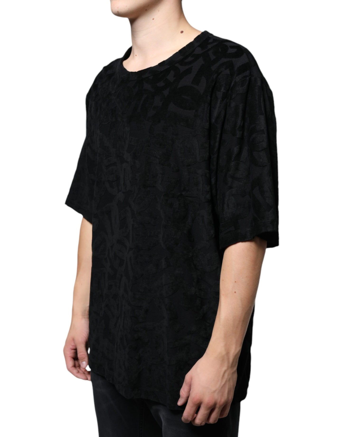 Dolce & Gabbana – Schwarzes T-Shirt mit DG-Mania-Logo-Print