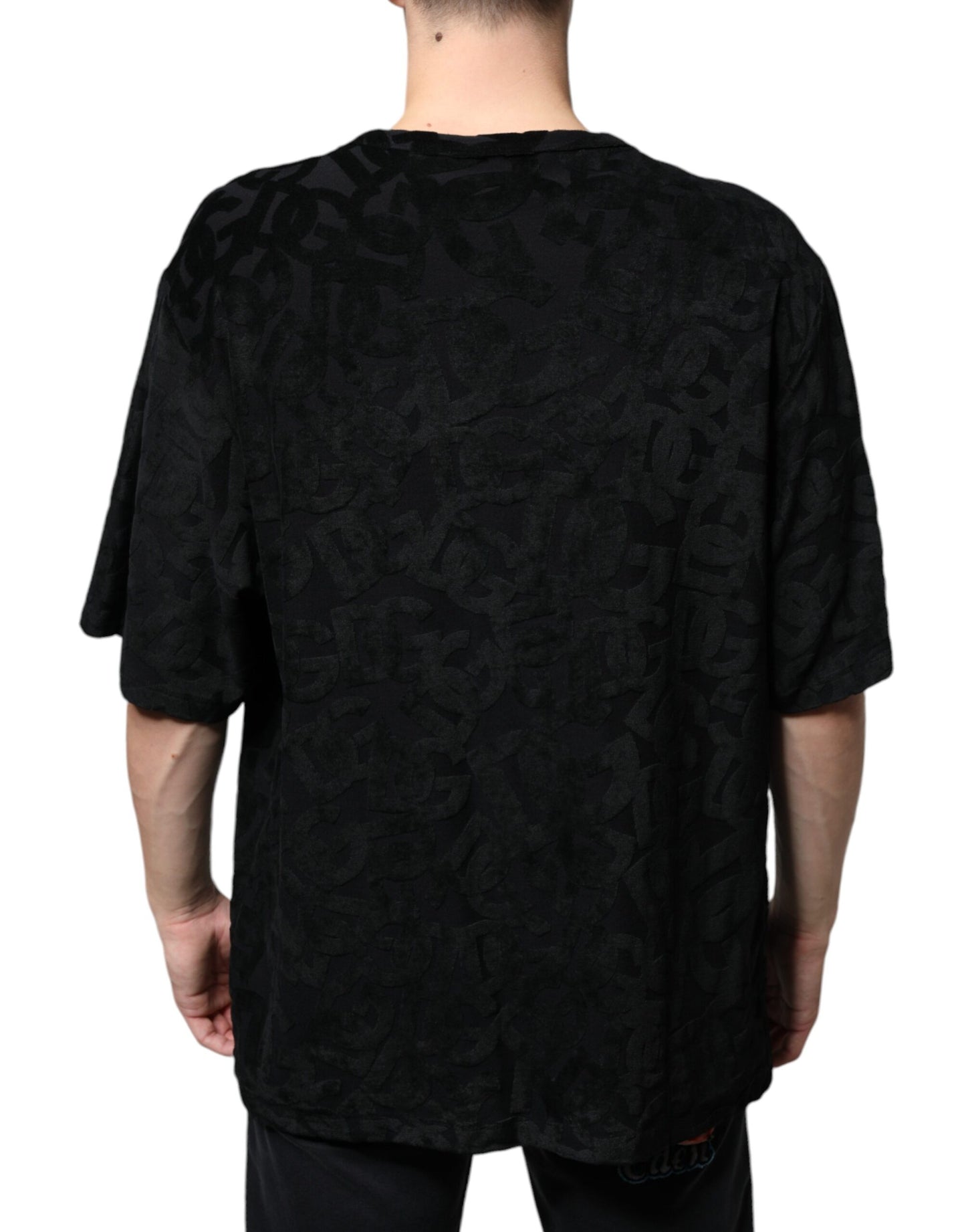 Dolce & Gabbana – Schwarzes T-Shirt mit DG-Mania-Logo-Print