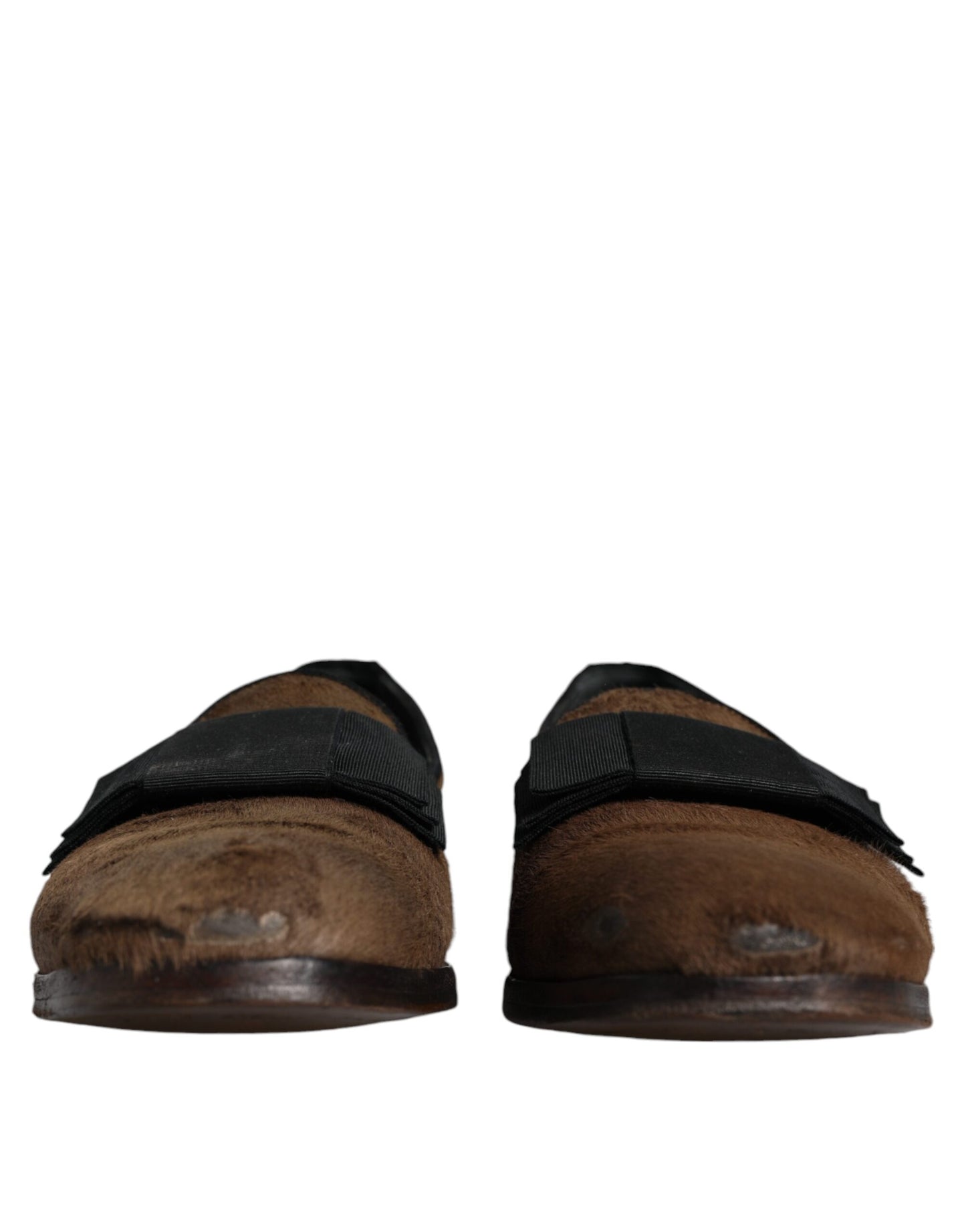 Dolce & Gabbana – Loafer aus Kalbshaarleder in Braun, formelle Schuhe