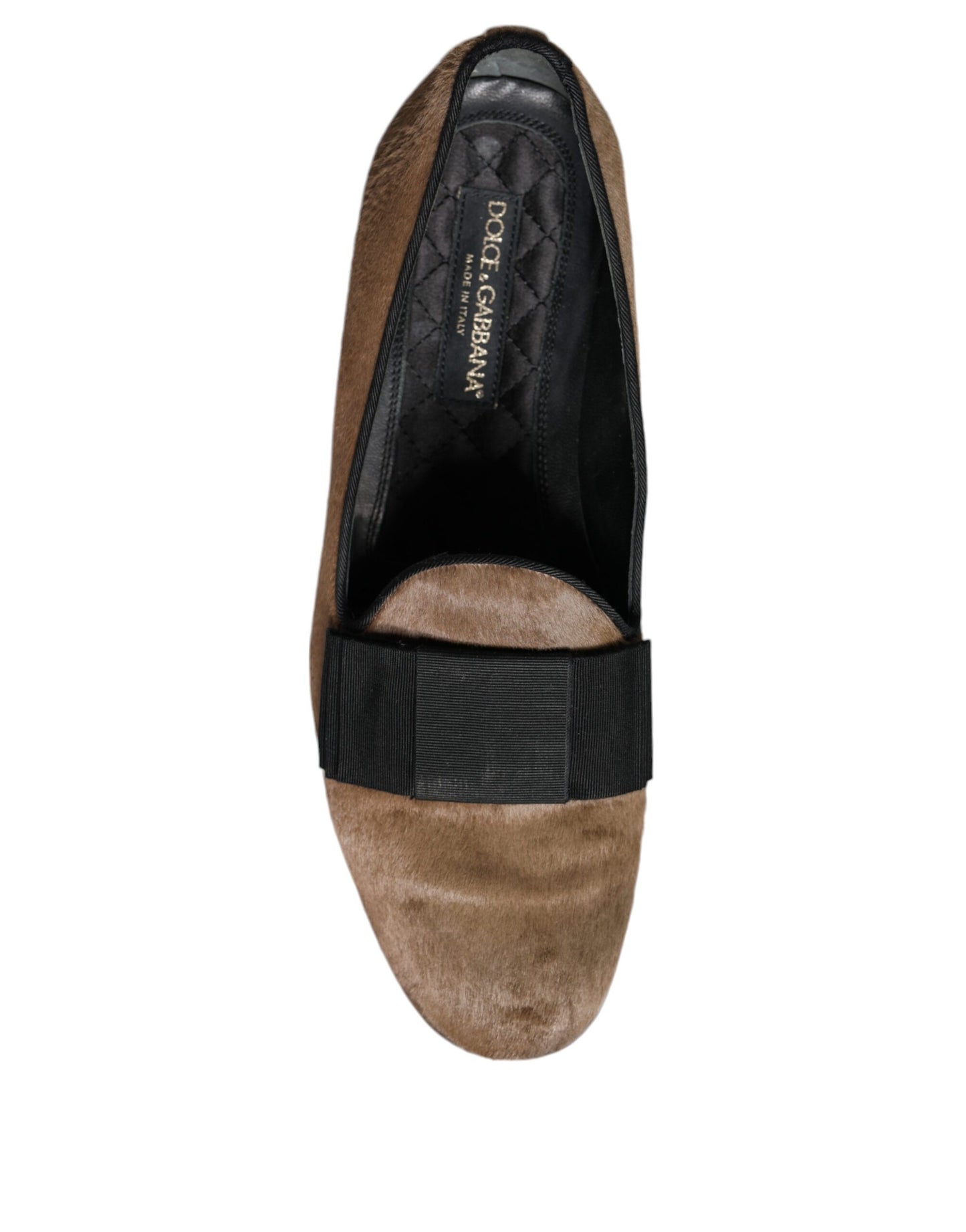 Dolce & Gabbana – Loafer aus Kalbshaarleder in Braun, formelle Schuhe
