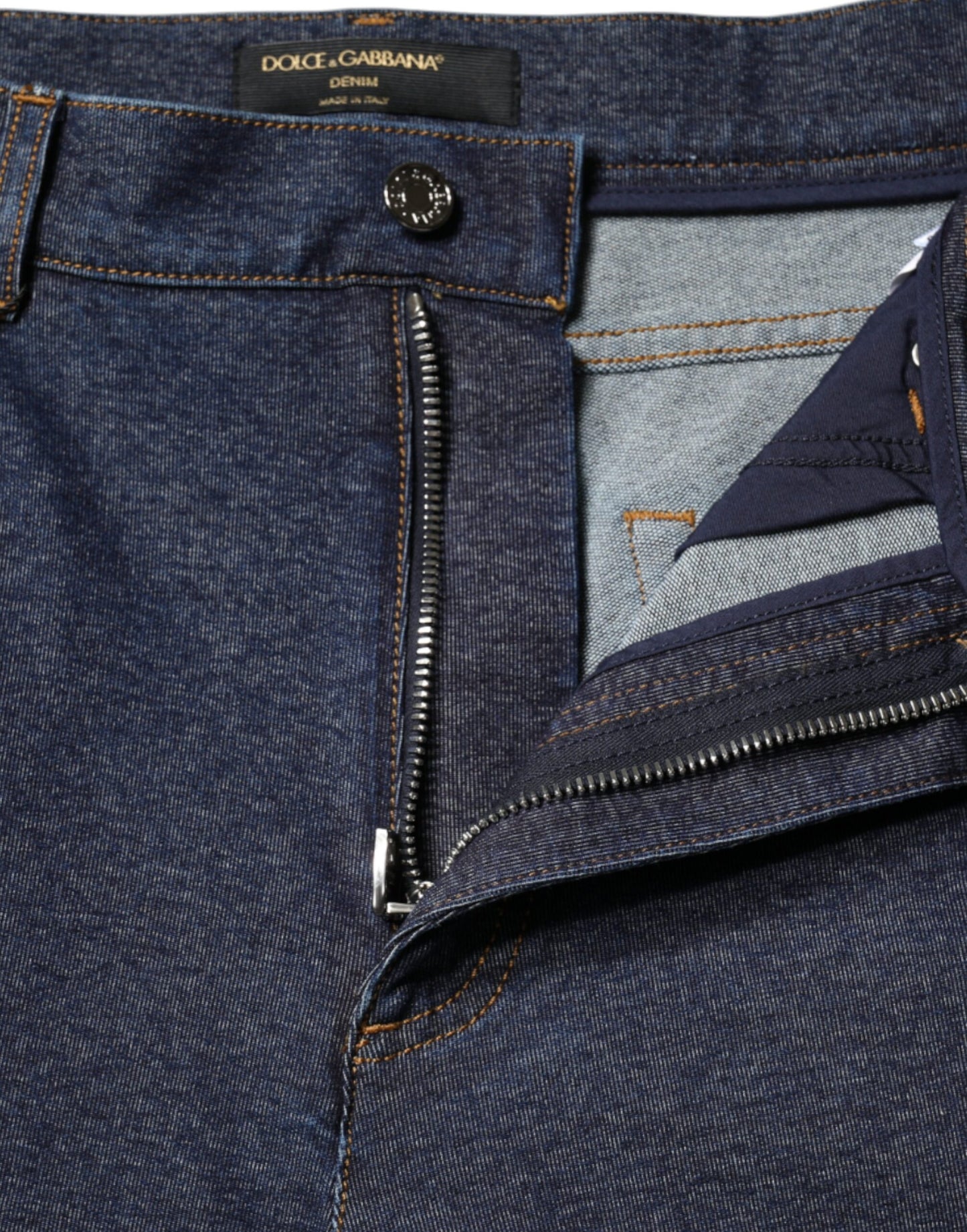 Dolce & Gabbana Dunkelblaue, gerade geschnittene Jeans aus Baumwollstretch