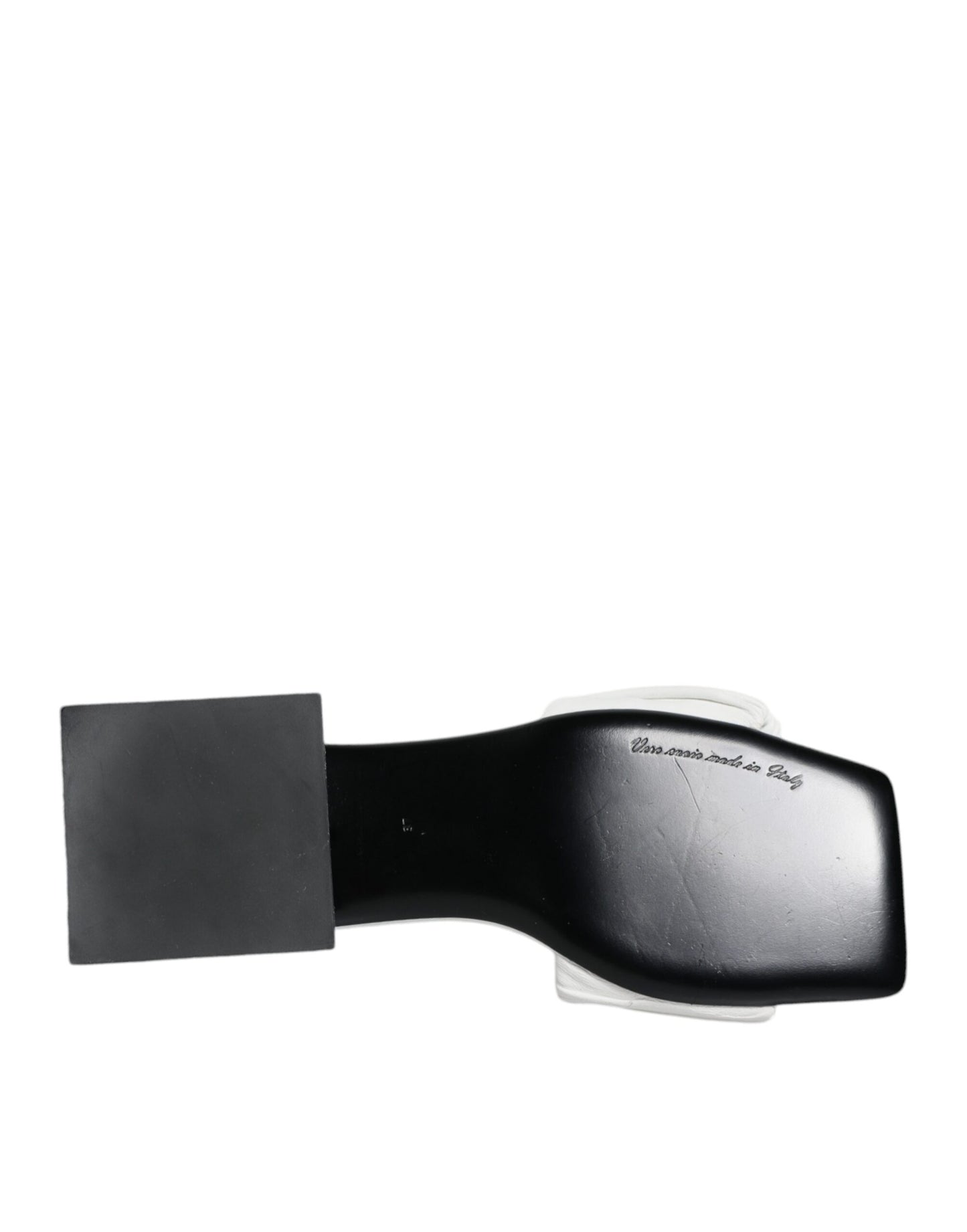 Dolce & Gabbana Weiße Leder Pantoletten Flache Sandalen Schuhe