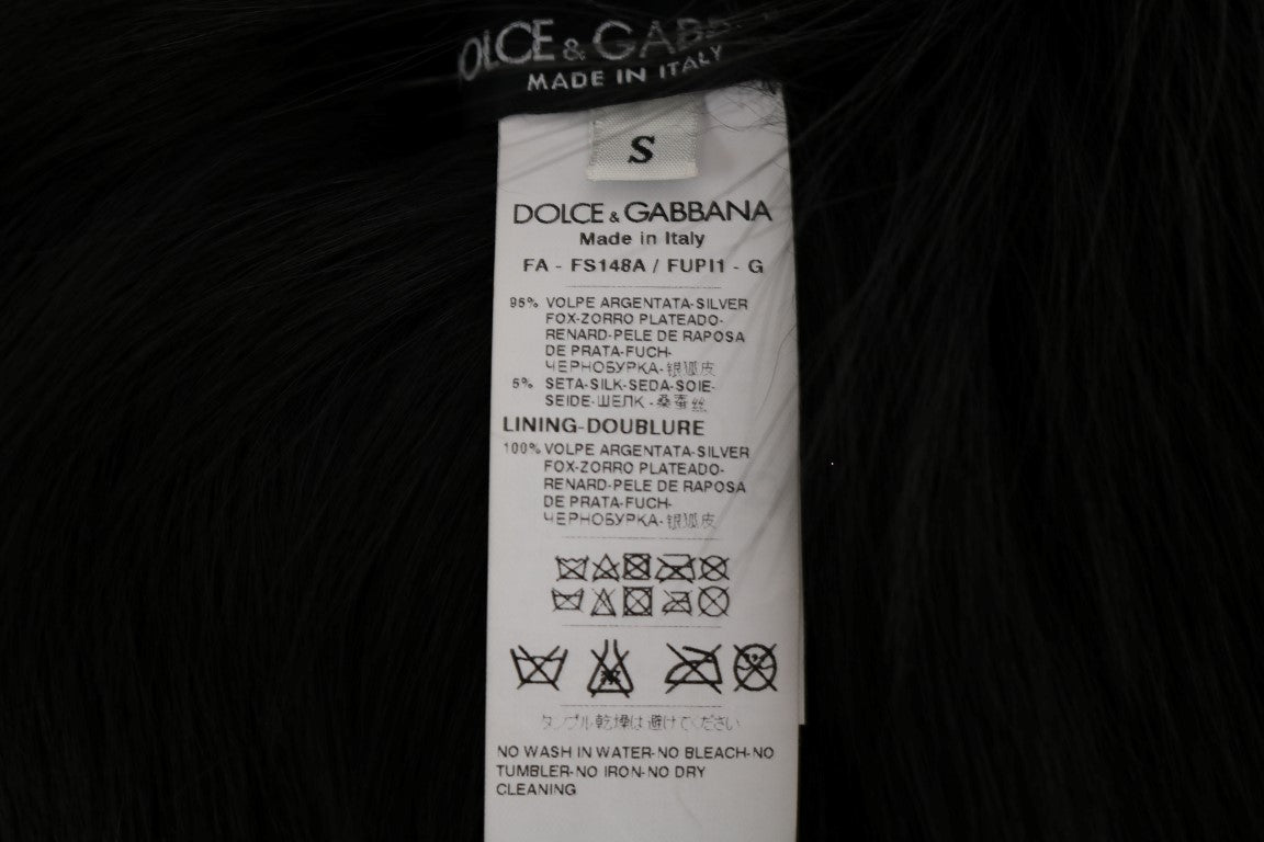 Sciarpa in pelliccia di volpe nera argentata